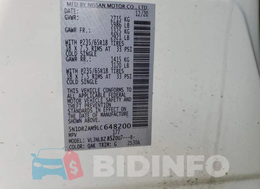 5N1DR2AM9LC648200 Photo# 13