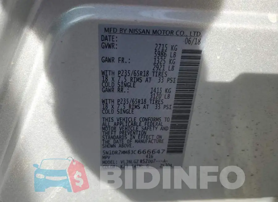 5N1DR2MM8JC666647 Photo# 14