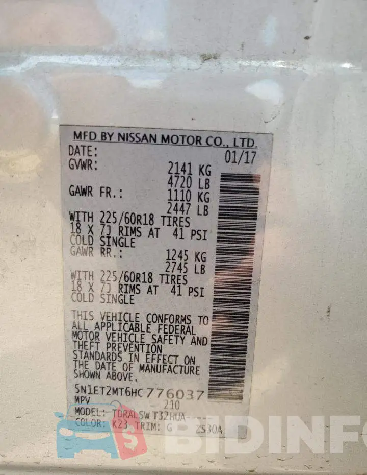 5N1ET2MT6HC776037 Photo# 12