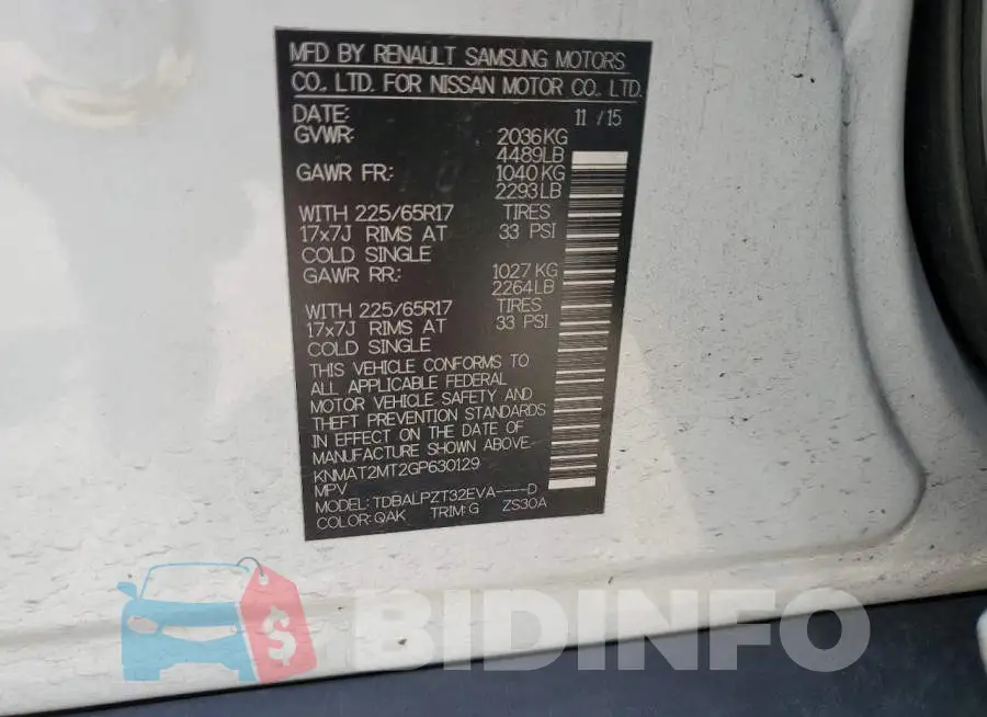 KNMAT2MT2GP630129 Photo# 12