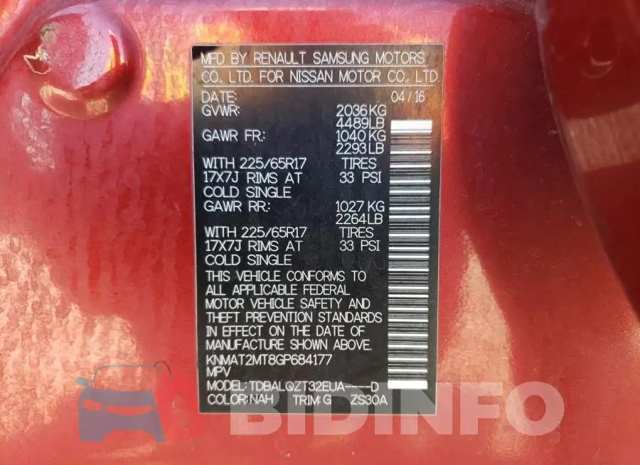 KNMAT2MT8GP684177 Photo# 14