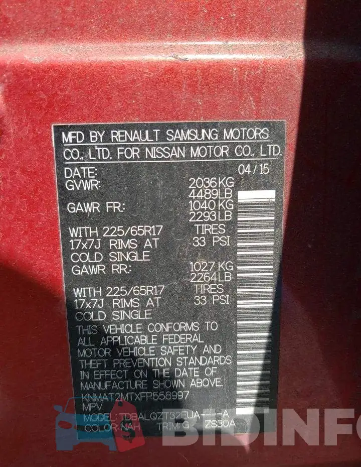 KNMAT2MTXFP558997 Photo# 12