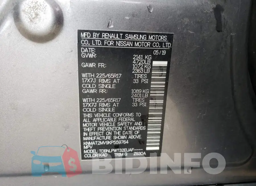 KNMAT2MV9KP559764 Photo# 13