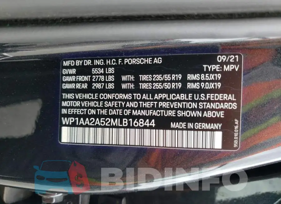 WP1AA2A52MLB16844 Photo# 13