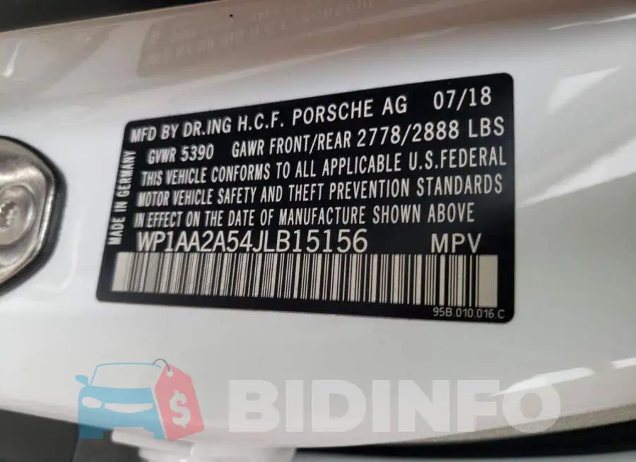 WP1AA2A54JLB15156 Photo# 13