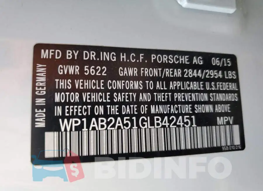 WP1AB2A51GLB42451 Photo# 12