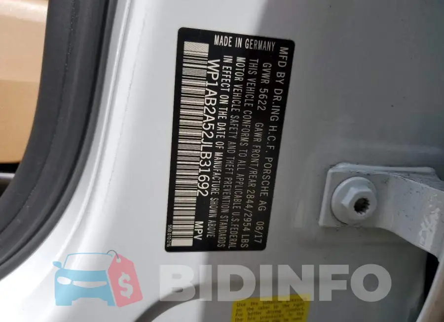WP1AB2A52JLB31692 Photo# 13