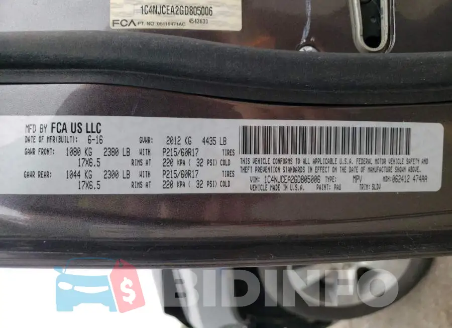 1C4NJCEA2GD805006 Photo# 13