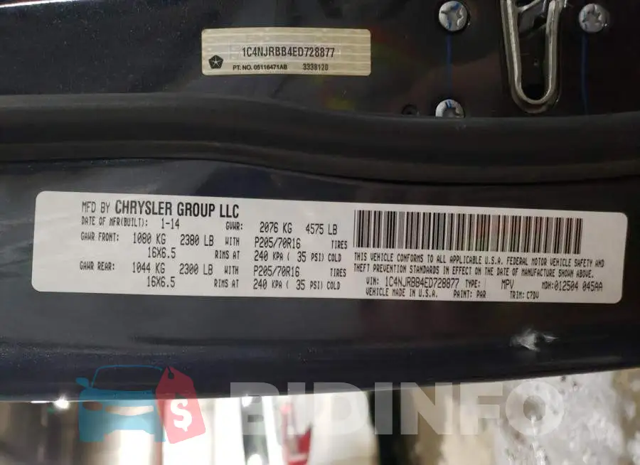 1C4NJRBB4ED728877 Photo# 12