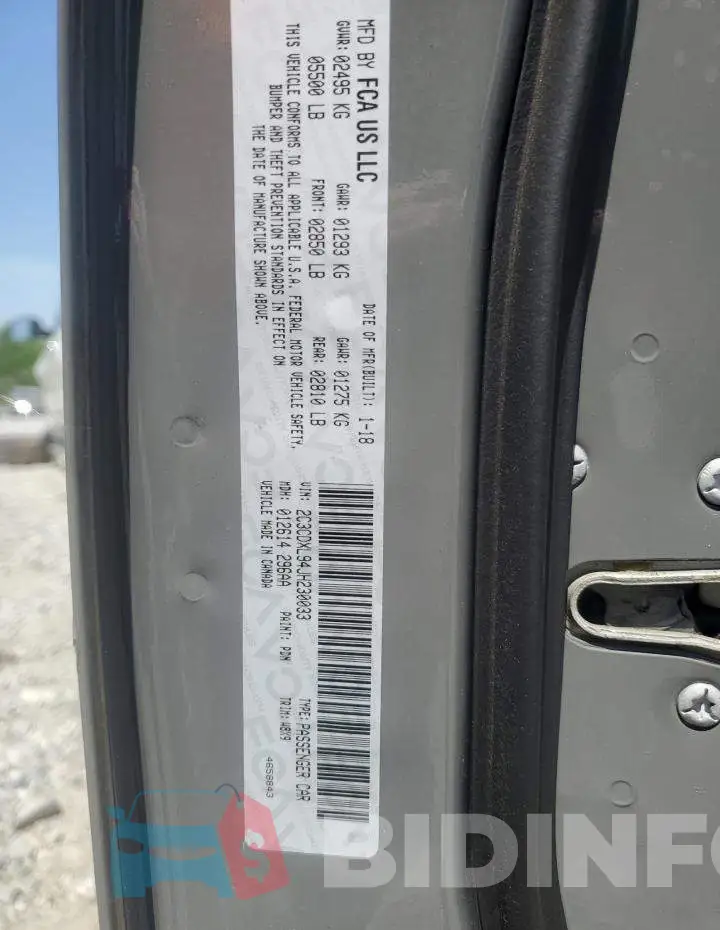 2C3CDXL94JH230033 Photo# 12
