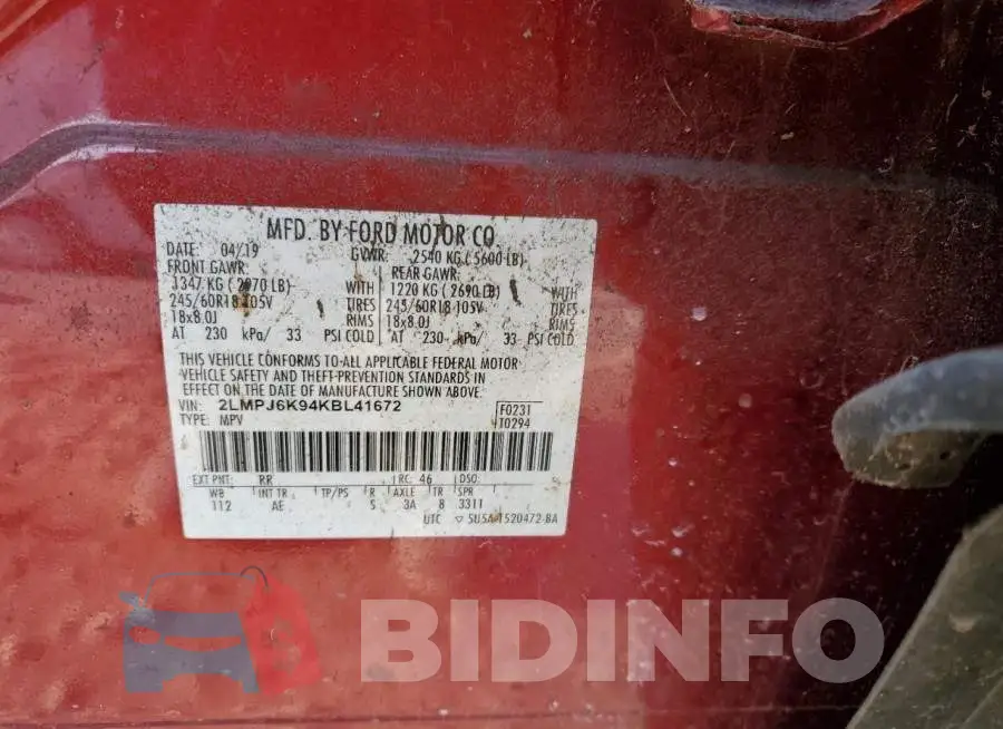 2LMPJ6K94KBL41672 Photo# 13
