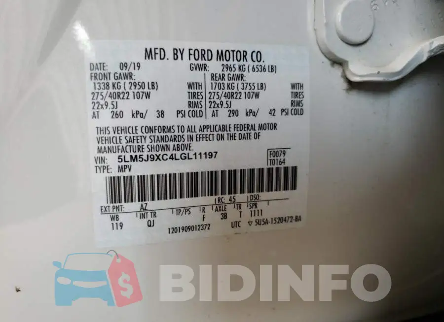 5LM5J9XC4LGL11197 Photo# 12