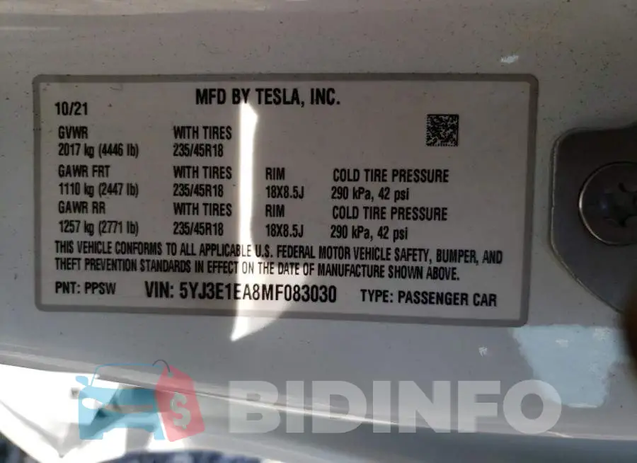 5YJ3E1EA8MF083030 Photo# 13