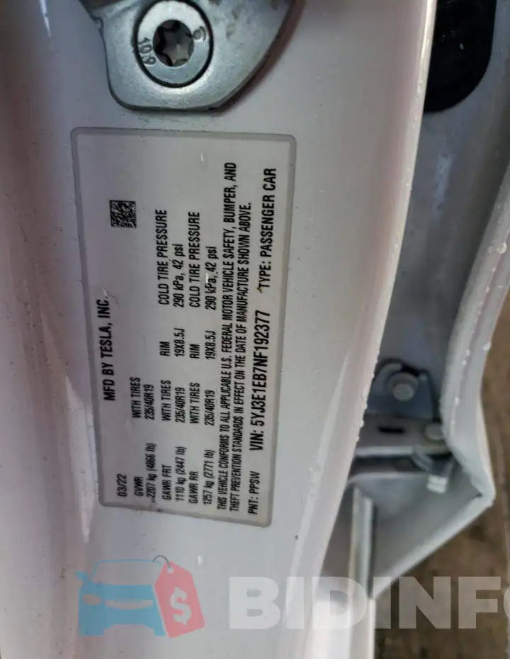 5YJ3E1EB7NF192377 Photo# 12