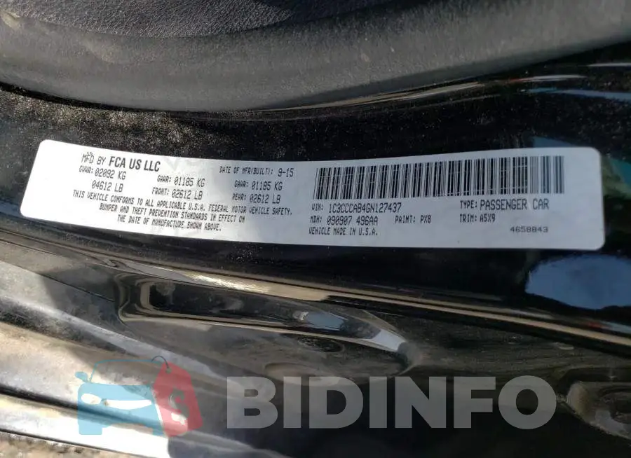 1C3CCCAB4GN127437 Photo# 12