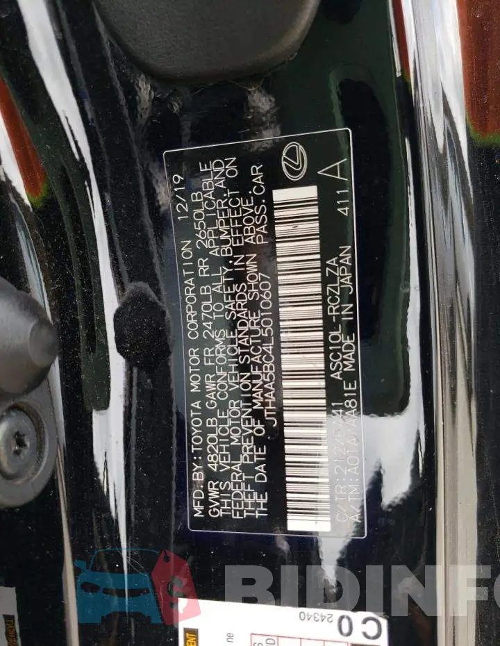 JTHAA5BC4L5010607 Photo# 12