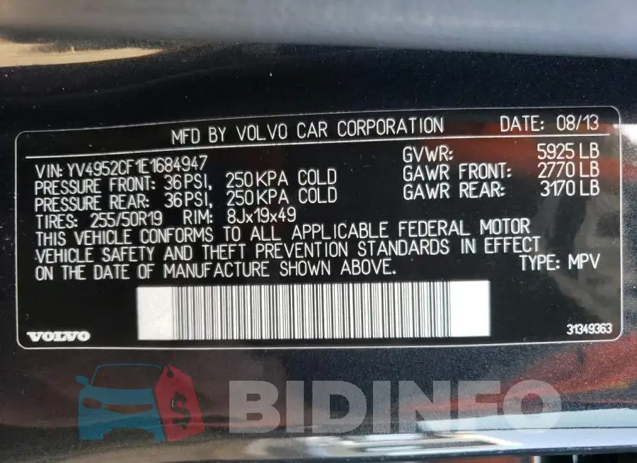 YV4952CF1E1684947 Photo# 13