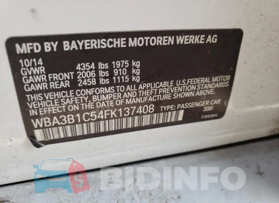 WBA3B1C54FK137408 Photo# 12