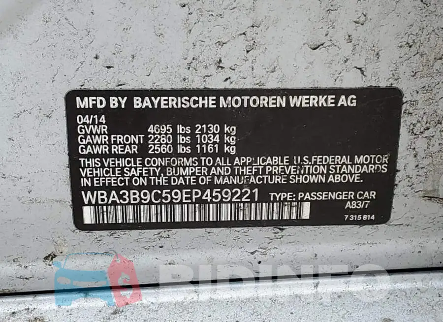 WBA3B9C59EP459221 Photo# 12