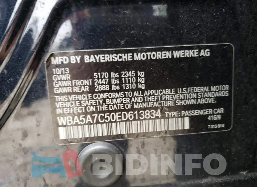 WBA5A7C50ED613834 Photo# 13