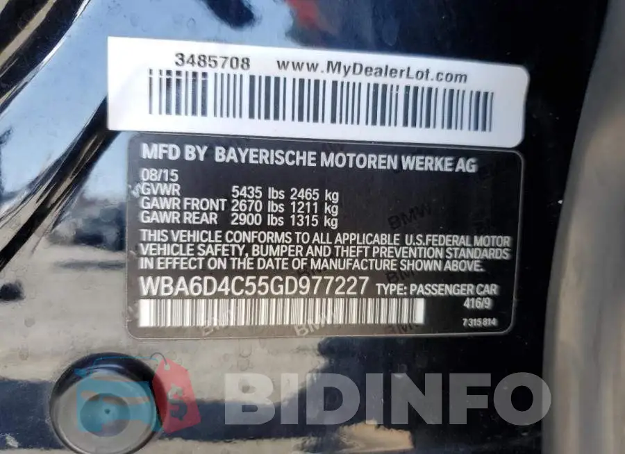 WBA6D4C55GD977227 Photo# 12