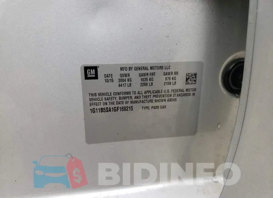 1G11B5SA1GF168215 Photo# 12
