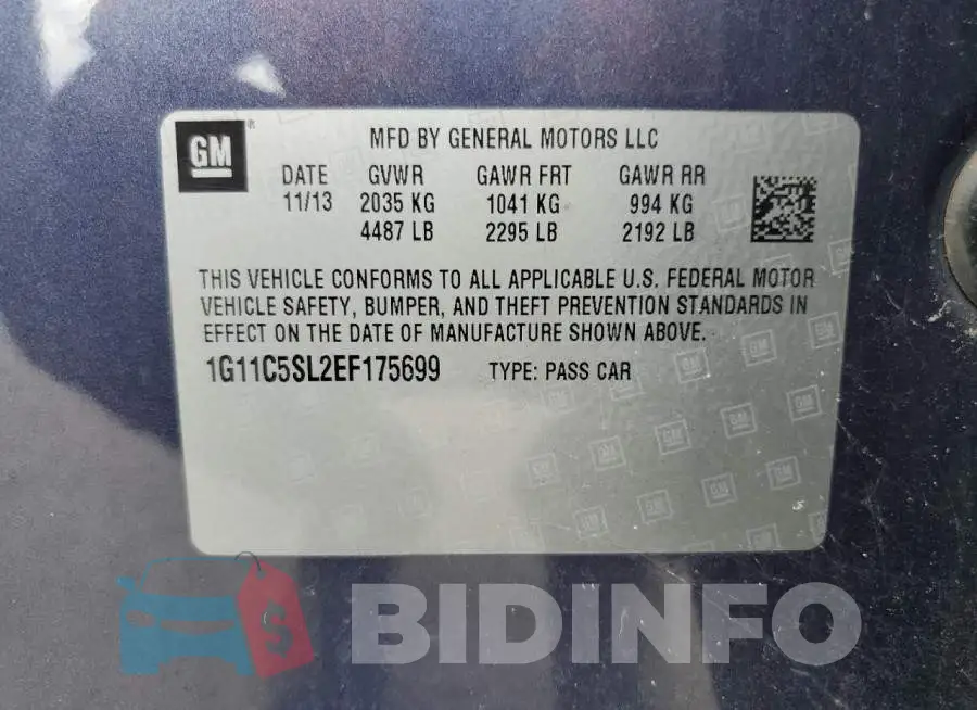 1G11C5SL2EF175699 Photo# 12