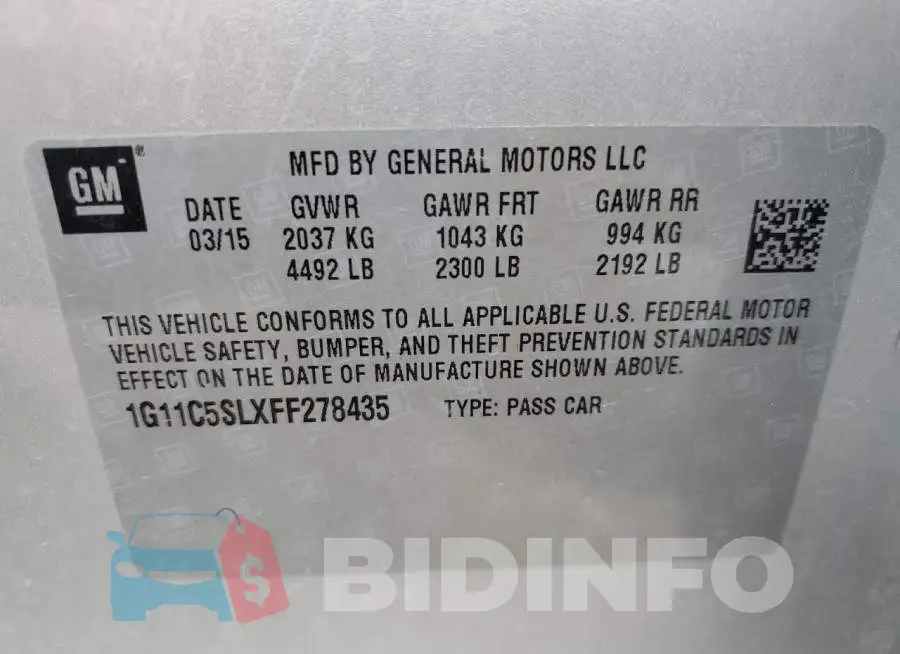 1G11C5SLXFF278435 Photo# 12