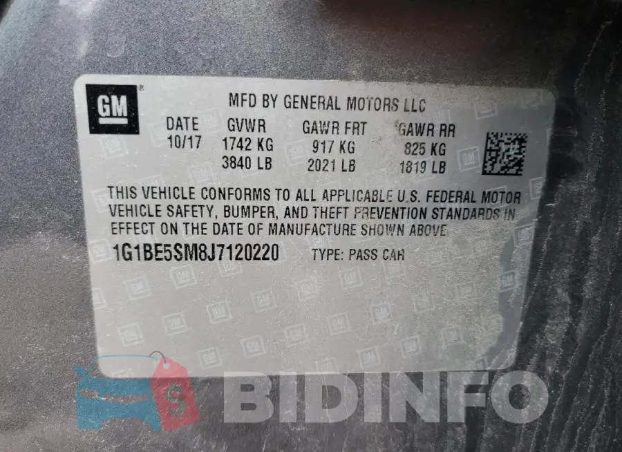 1G1BE5SM8J7120220 Photo# 12