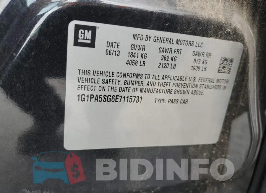 1G1PA5SG6E7115731 Photo# 12