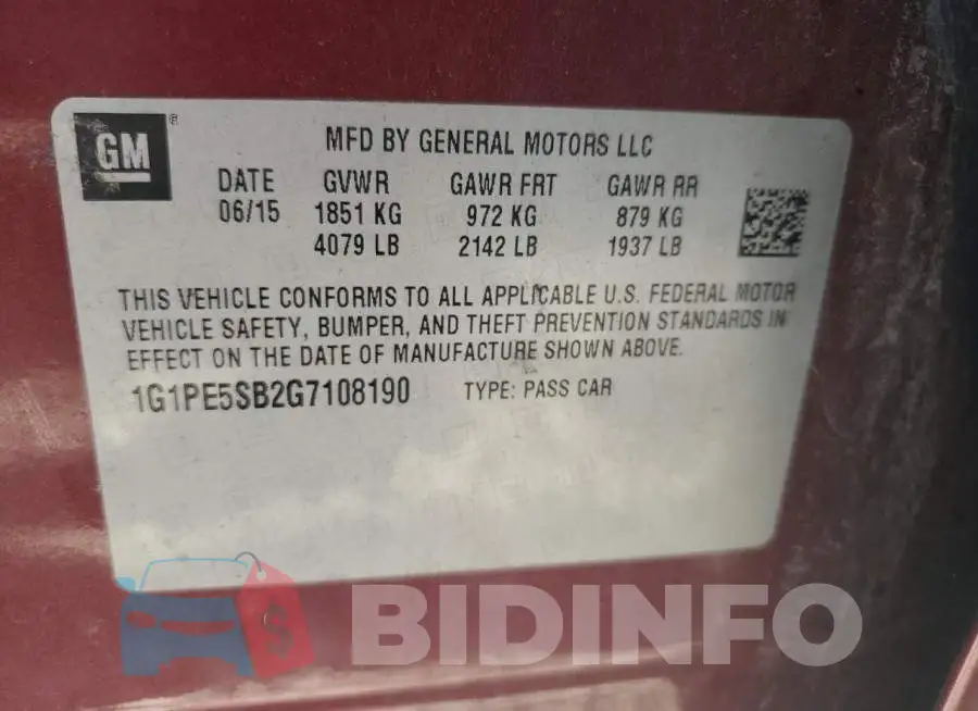 1G1PE5SB2G7108190 Photo# 12