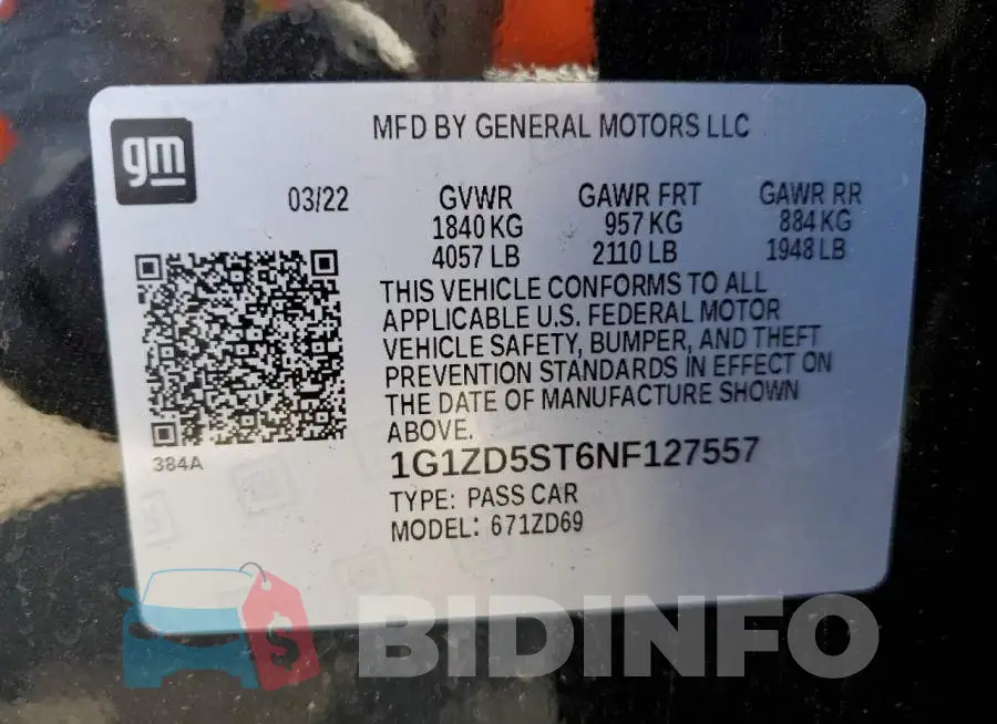1G1ZD5ST6NF127557 Photo# 12