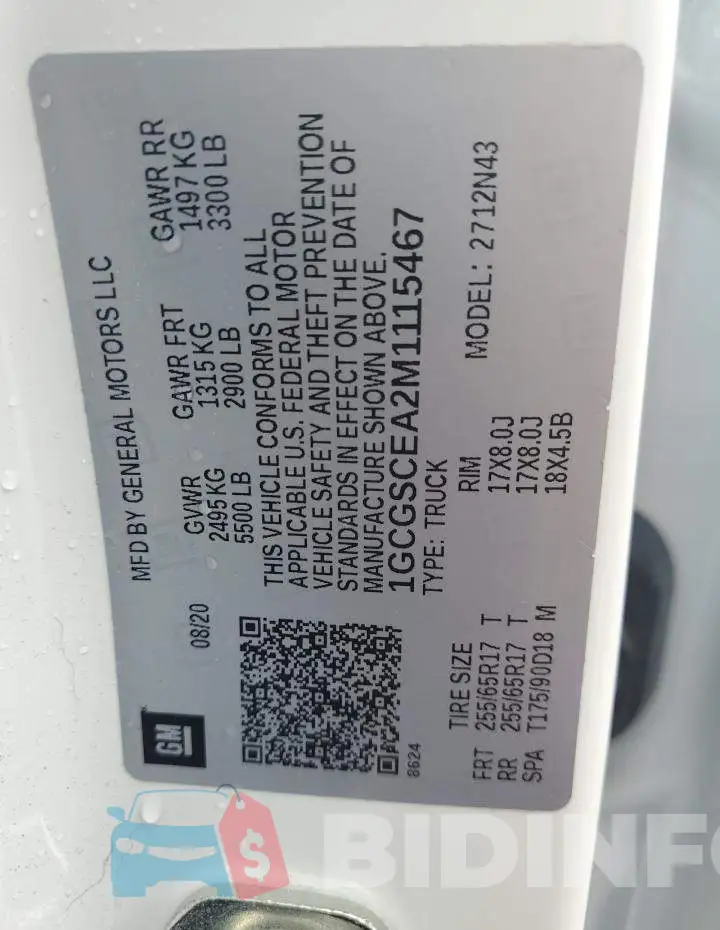 1GCGSCEA2M1115467 Photo# 13