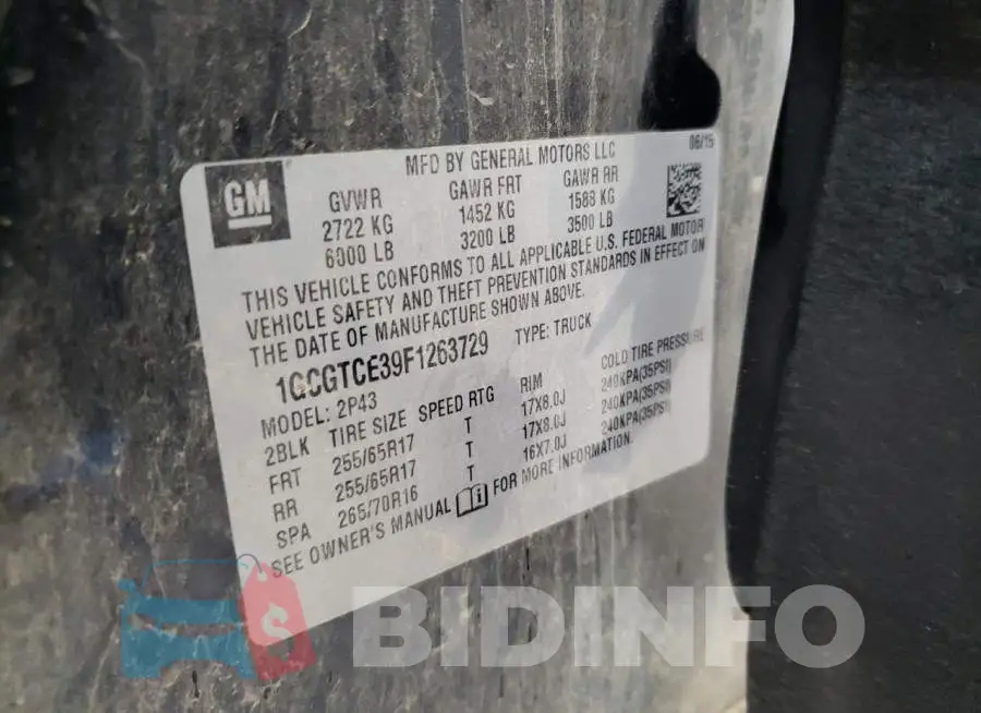 1GCGTCE39F1263729 Photo# 12