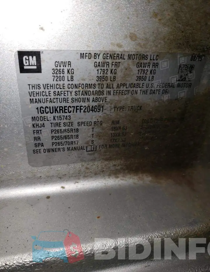 1GCUKREC7FF204691 Photo# 12
