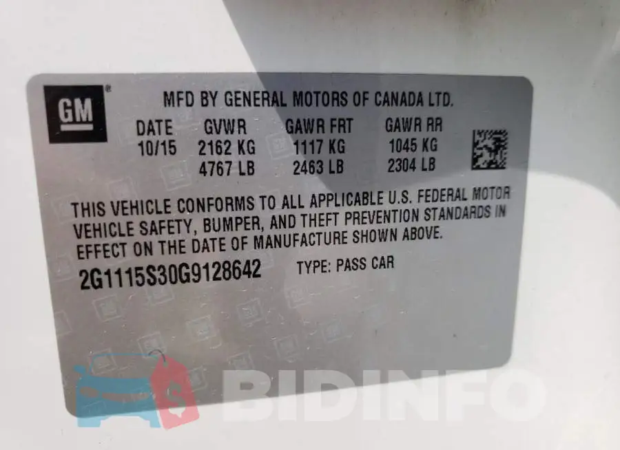 2G1115S30G9128642 Photo# 12