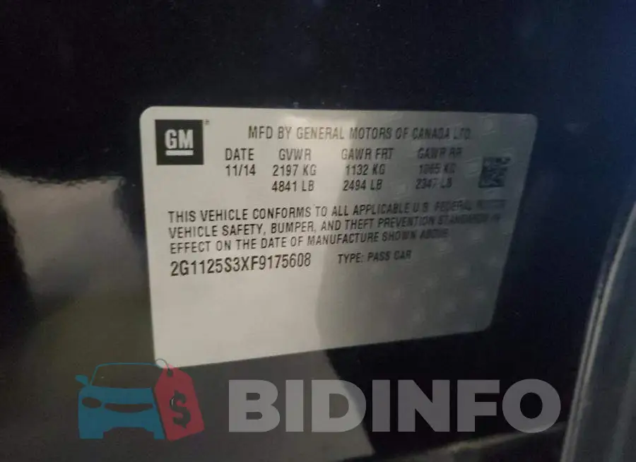 2G1125S3XF9175608 Photo# 12
