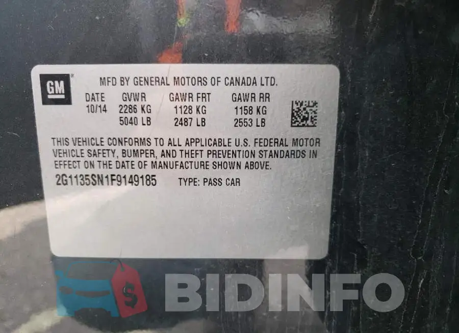 2G1135SN1F9149185 Photo# 13