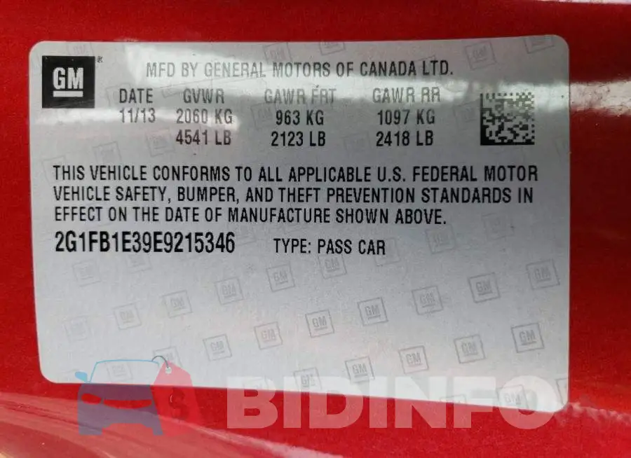 2G1FB1E39E9215346 Photo# 12