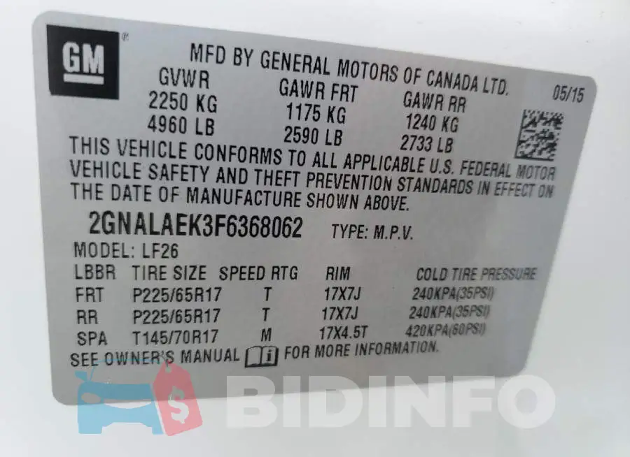 2GNALAEK3F6368062 Photo# 12