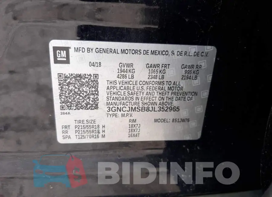 3GNCJMSB8JL352965 Photo# 12
