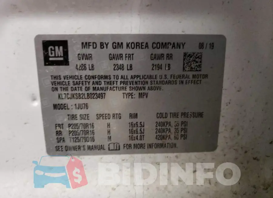 KL7CJKSB2LB023497 Photo# 14