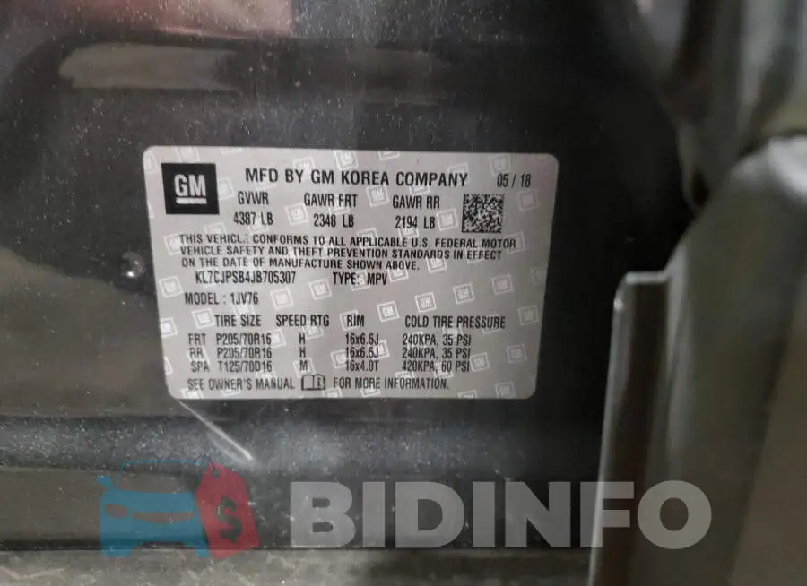 KL7CJPSB4JB705307 Photo# 12