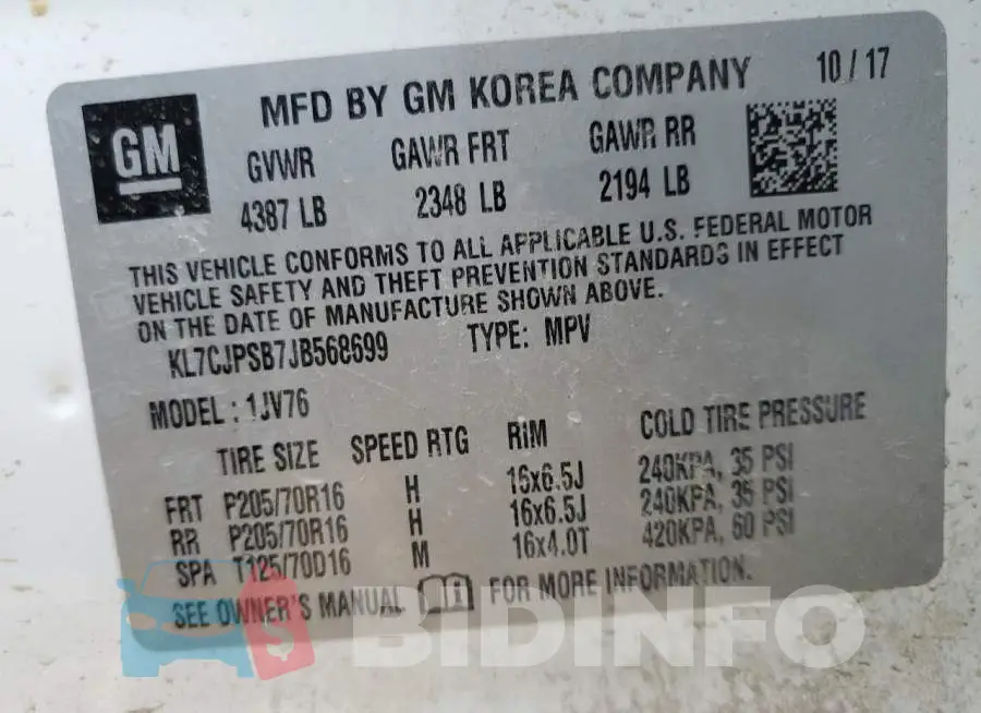 KL7CJPSB7JB568699 Photo# 13