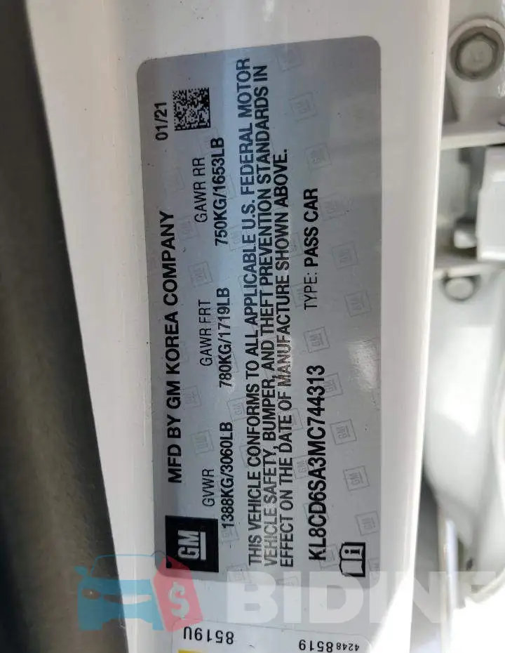 KL8CD6SA3MC744313 Photo# 12