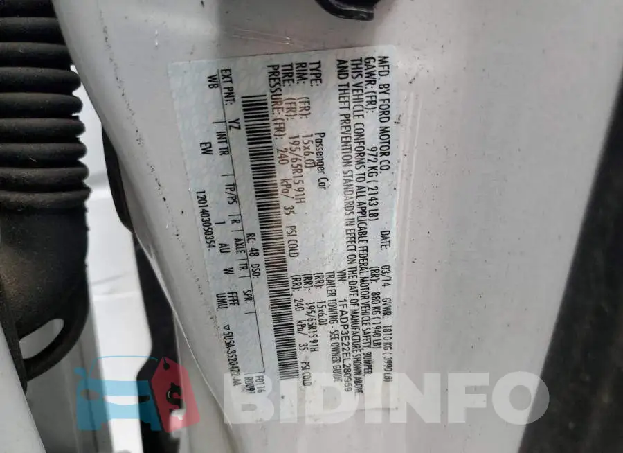 1FADP3E22EL280959 Photo# 12