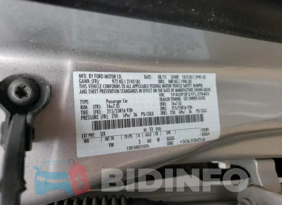1FADP3F21FL376453 Photo# 13