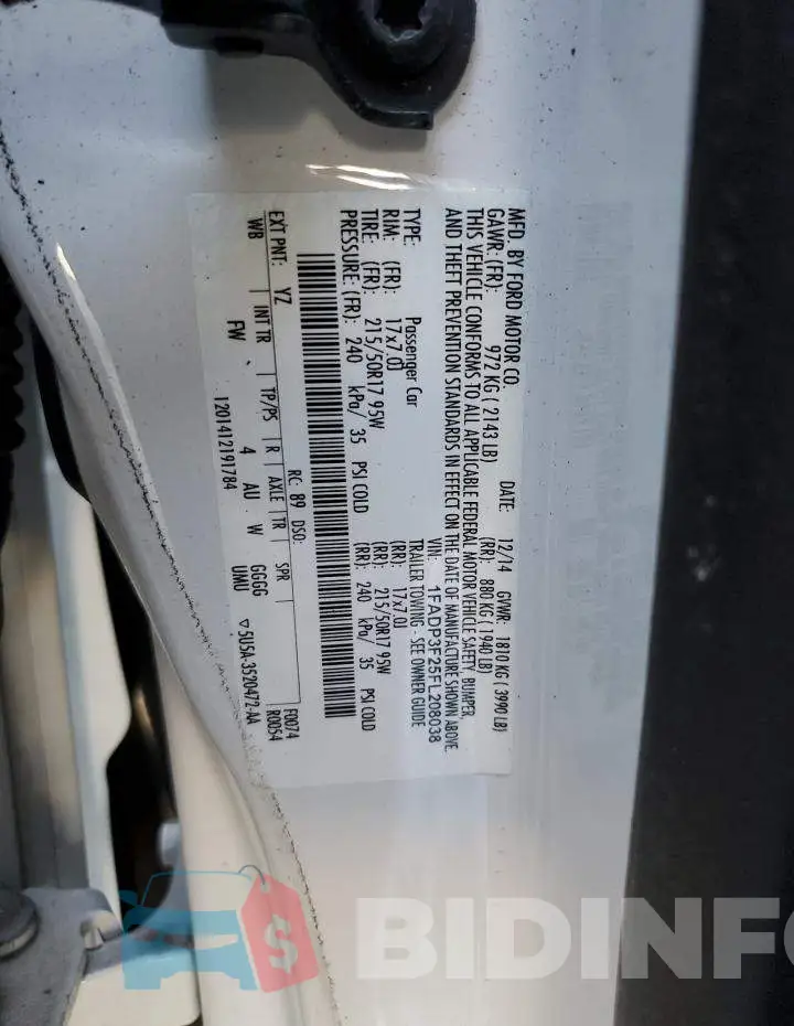 1FADP3F25FL208038 Photo# 13