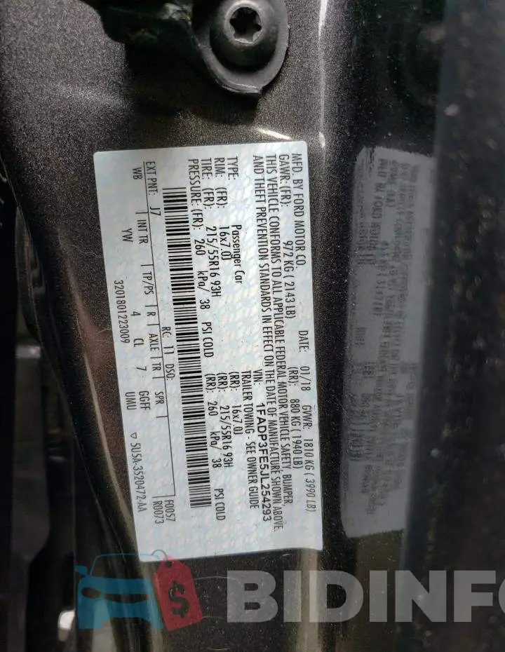 1FADP3FE5JL254293 Photo# 13