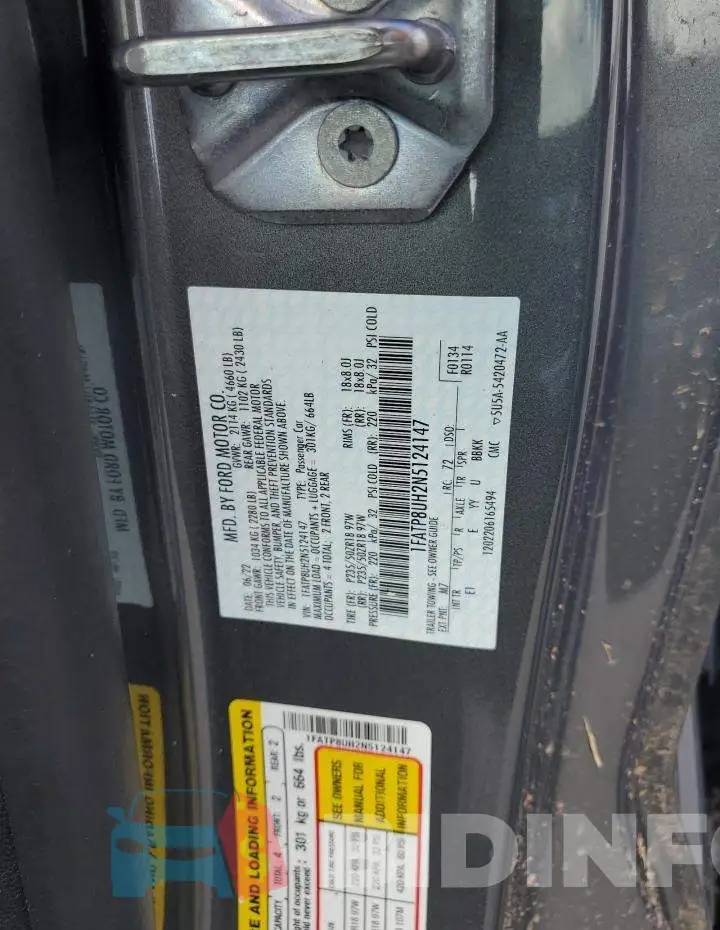 1FATP8UH2N5124147 Photo# 12
